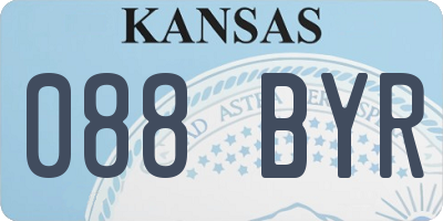 KS license plate 088BYR