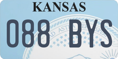 KS license plate 088BYS
