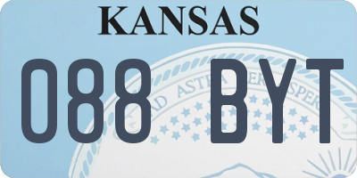 KS license plate 088BYT