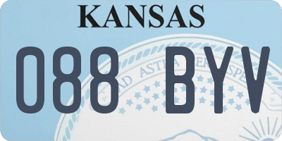 KS license plate 088BYV