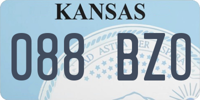 KS license plate 088BZO