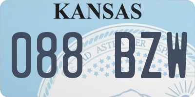 KS license plate 088BZW