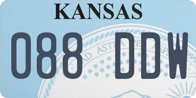 KS license plate 088DDW