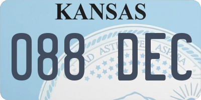 KS license plate 088DEC