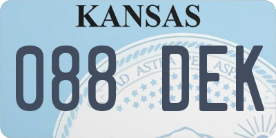 KS license plate 088DEK