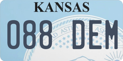 KS license plate 088DEM