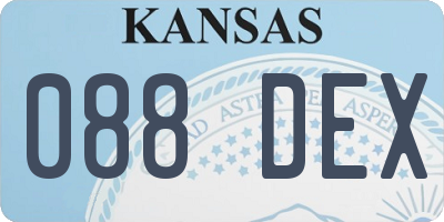 KS license plate 088DEX