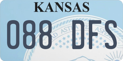 KS license plate 088DFS