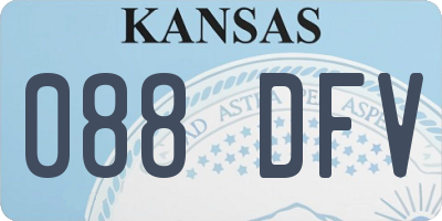 KS license plate 088DFV