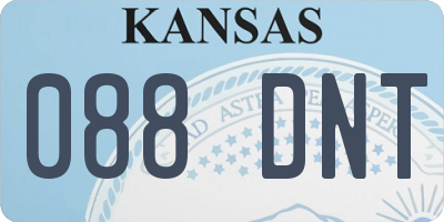 KS license plate 088DNT