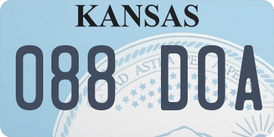 KS license plate 088DOA