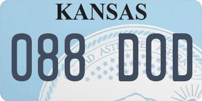 KS license plate 088DOD