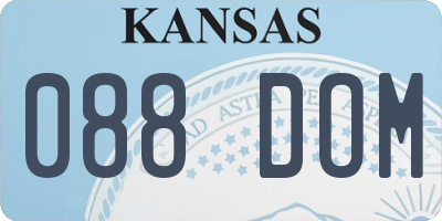 KS license plate 088DOM
