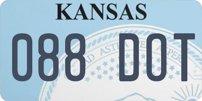 KS license plate 088DOT