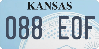 KS license plate 088EOF