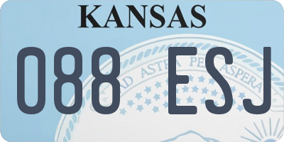 KS license plate 088ESJ