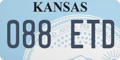 KS license plate 088ETD