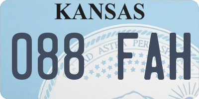 KS license plate 088FAH