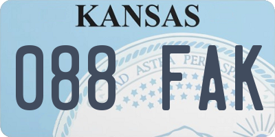 KS license plate 088FAK