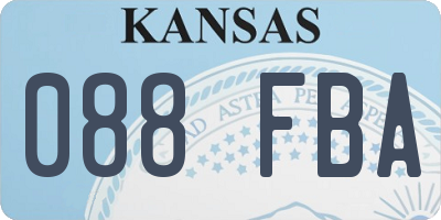 KS license plate 088FBA