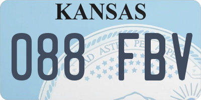 KS license plate 088FBV