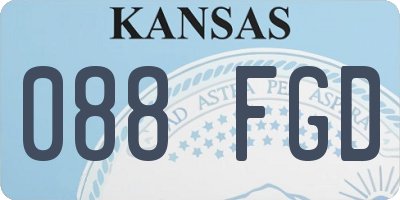 KS license plate 088FGD