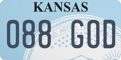 KS license plate 088GOD