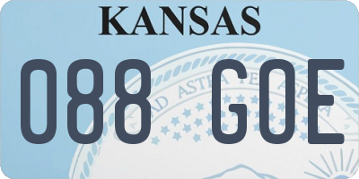 KS license plate 088GOE
