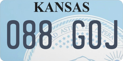 KS license plate 088GOJ