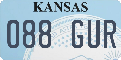 KS license plate 088GUR