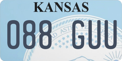 KS license plate 088GUU