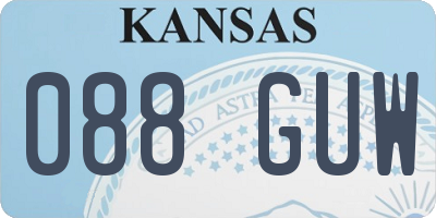 KS license plate 088GUW