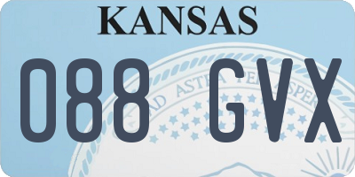 KS license plate 088GVX