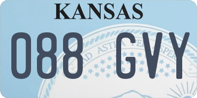KS license plate 088GVY