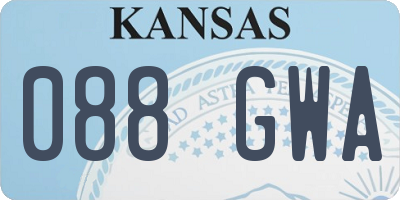 KS license plate 088GWA