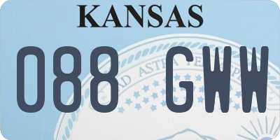 KS license plate 088GWW