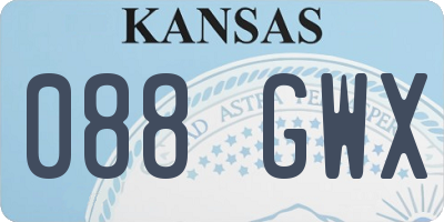 KS license plate 088GWX