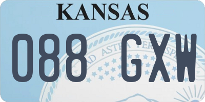 KS license plate 088GXW