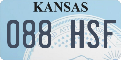 KS license plate 088HSF