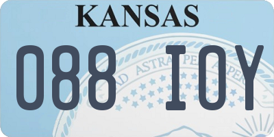 KS license plate 088IOY