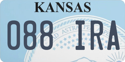 KS license plate 088IRA
