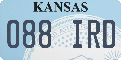 KS license plate 088IRD