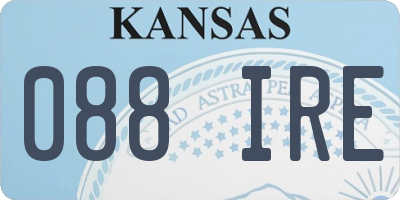 KS license plate 088IRE