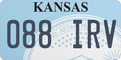 KS license plate 088IRV