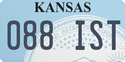 KS license plate 088IST