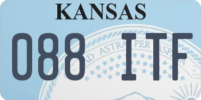KS license plate 088ITF