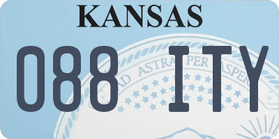 KS license plate 088ITY