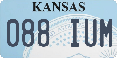 KS license plate 088IUM