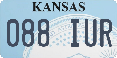 KS license plate 088IUR