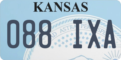 KS license plate 088IXA